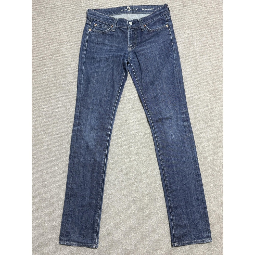 7 For All Mankind Jeans Womens 26 Blue Roxanne Skinny Stretch Made USA‎ Denim